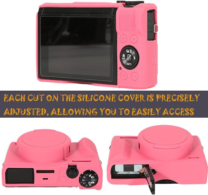 AEXUTDA Case for Canon Powershot G7X Mark III Digital Camera, G7X Mark iii Camera Silicone Case, Anti-Scratch Slim Fit Soft Skin, G7X Mark 3 Accessories with Detachable Lens Cover - Rose - Image 2